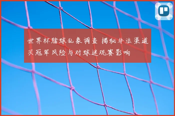 世界杯赌球乱象调查 揭秘非法渠道买冠军风险与对球迷观赛影响