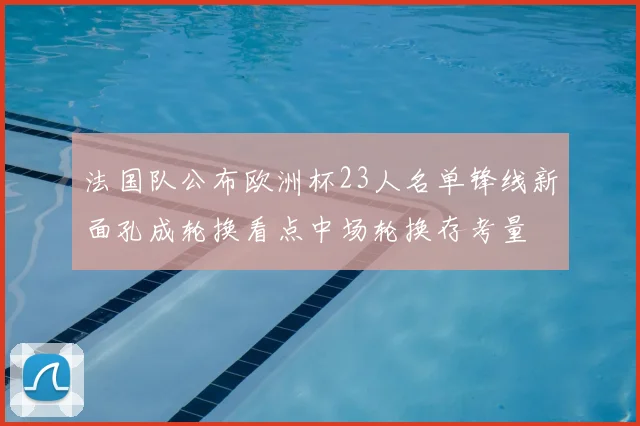 法国队公布欧洲杯23人名单锋线新面孔成轮换看点中场轮换存考量